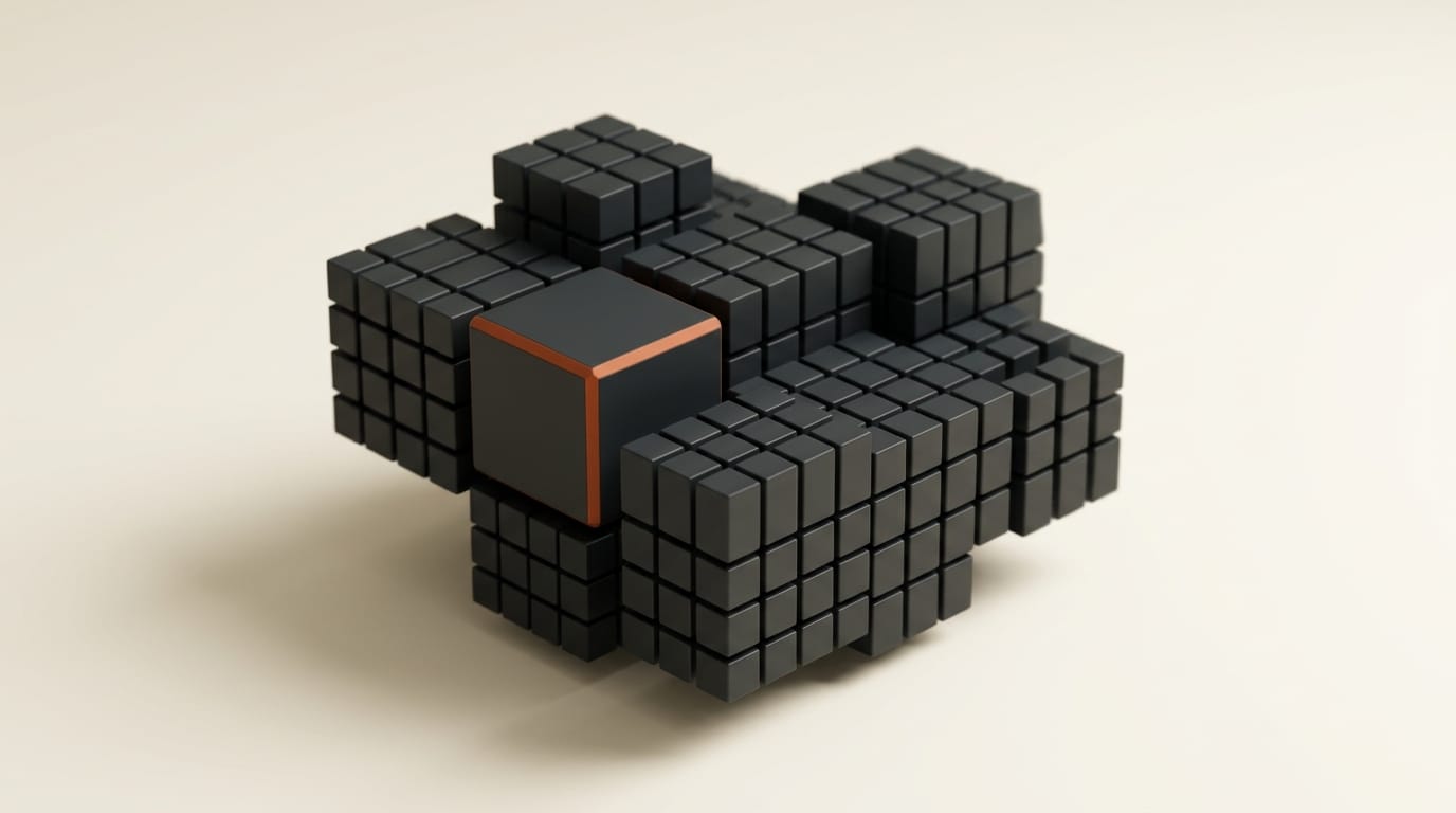 Clustered cubes representing a mixture-of-experts model