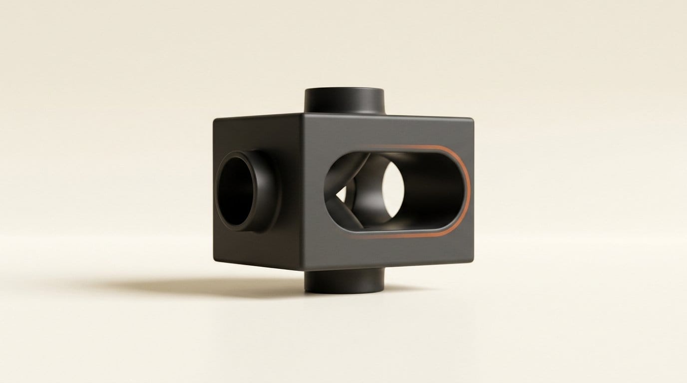 Abstract 3D render of two audio channels flowing simultaneously in opposite directions through one module