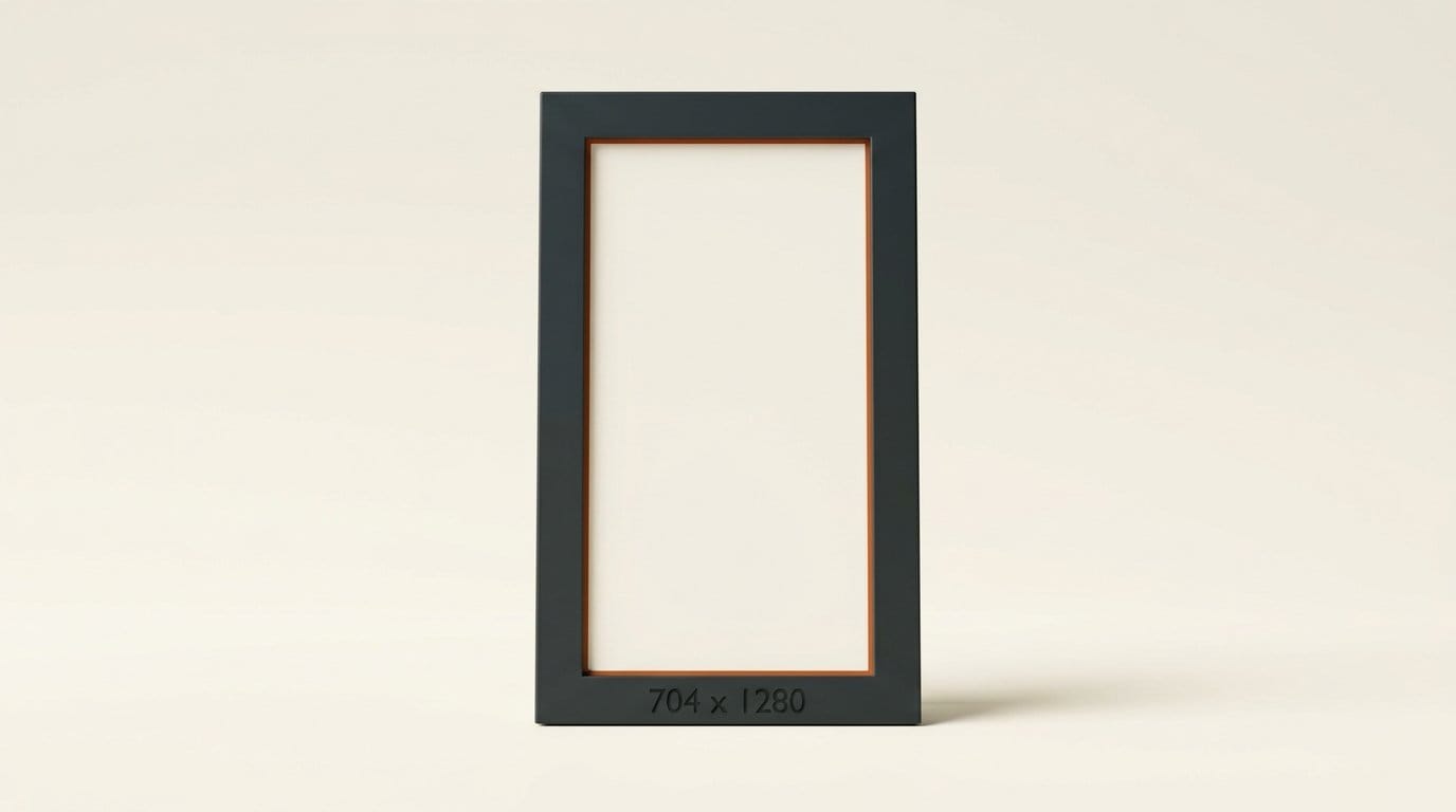 A matte 3D portrait frame engraved 704 x 1280, the minimum reference image size for a custom Gemini Live Avatar