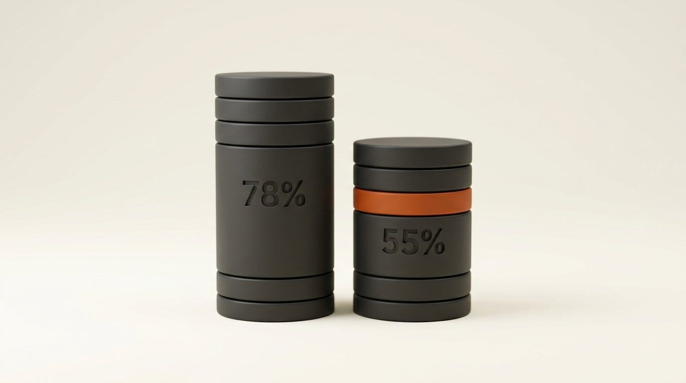 3D bars: speaker counting accuracy falls from 78% at the offline preset to 55% at the 0.32 second preset