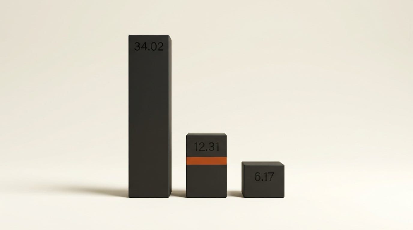 Three 3D bars showing 34.02 GB text encoder, 12.31 GB transformer and 6.17 GB connector