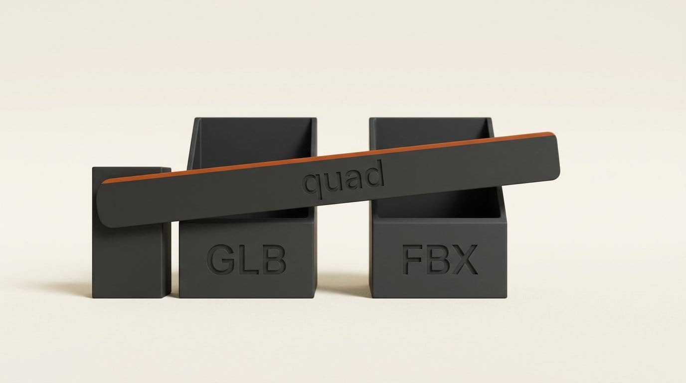 Two charcoal chutes engraved GLB and FBX blocked by a barrier arm engraved quad