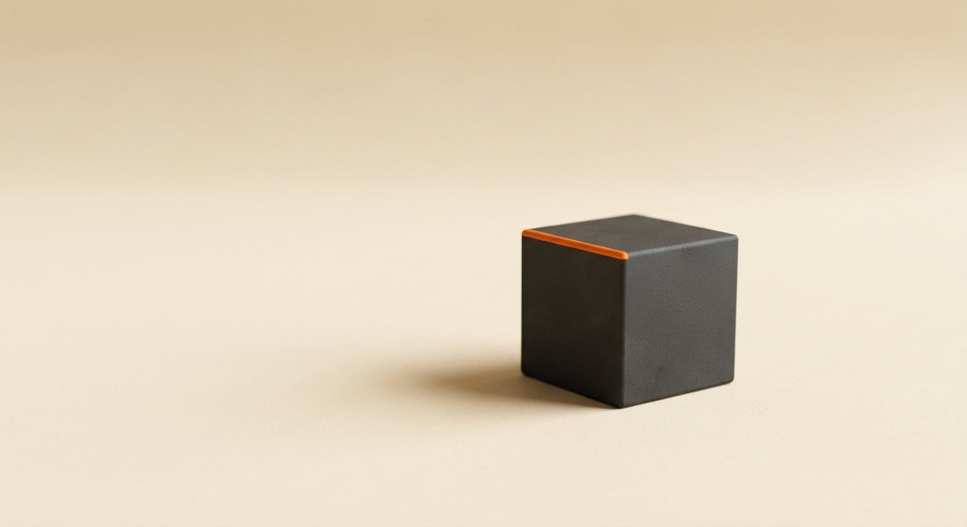 Compact dense 3D cube representing a small parameter language model