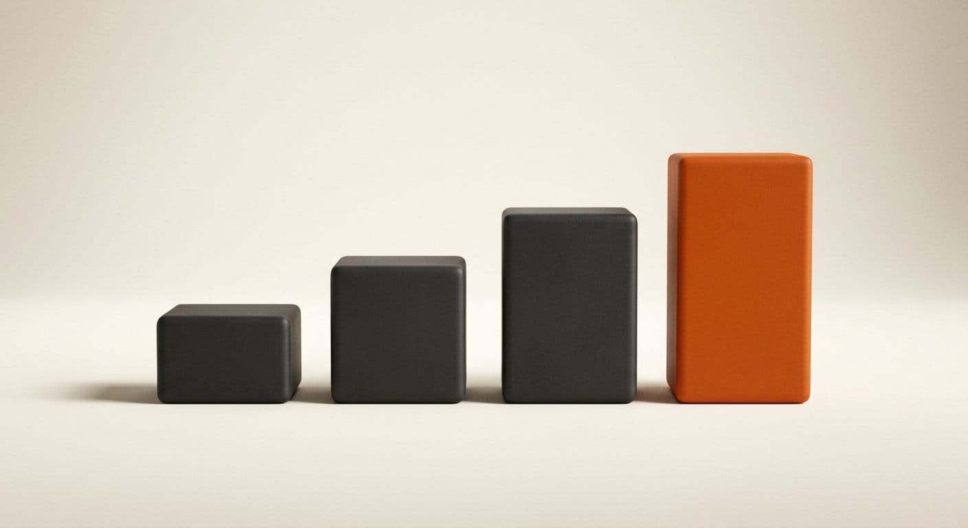 Ascending matte 3D blocks comparing agent deployment approaches