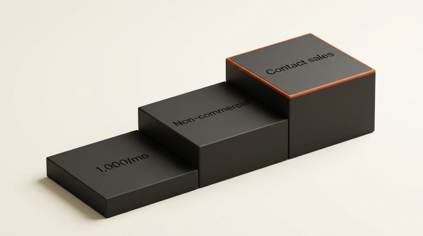 3D stepped platforms engraved with the three access paths for the model