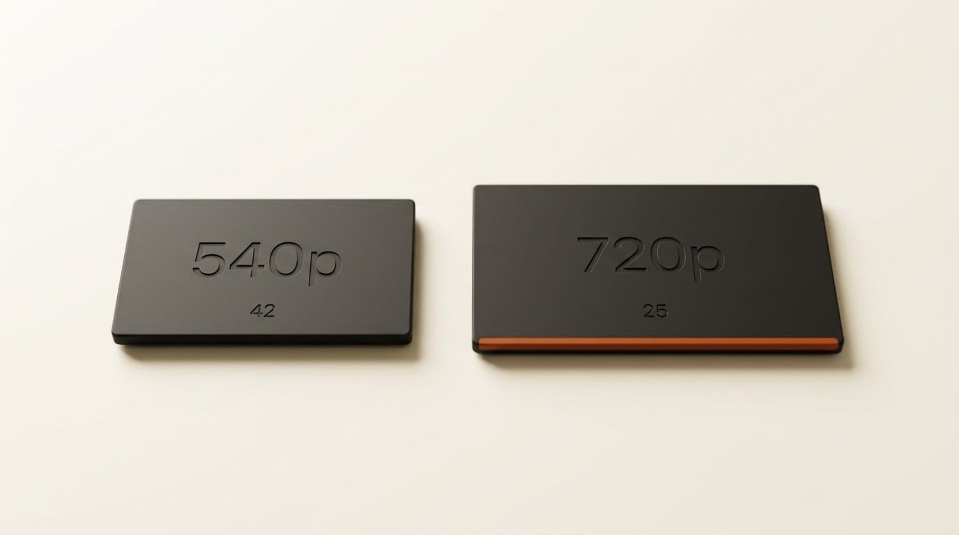 Two 3D plates comparing Vidu S1 at 540p and 42 FPS with Vidu S2 at 720p and 25 FPS