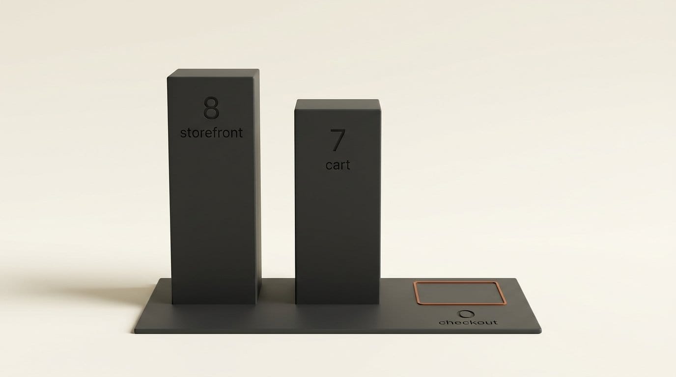 Stock Chrome 154 test on 8 Shopify stores: 8 storefronts exposed tools, 7 carts filled, 0 checkouts exposed tools