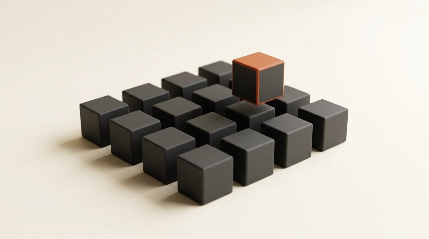 Cluster of cubes representing the payment partners connected to Muse