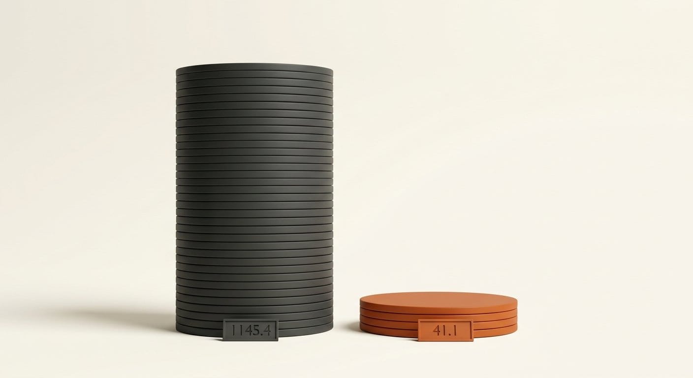 Two disc stacks at true relative heights engraved 1145.4 and 41.1