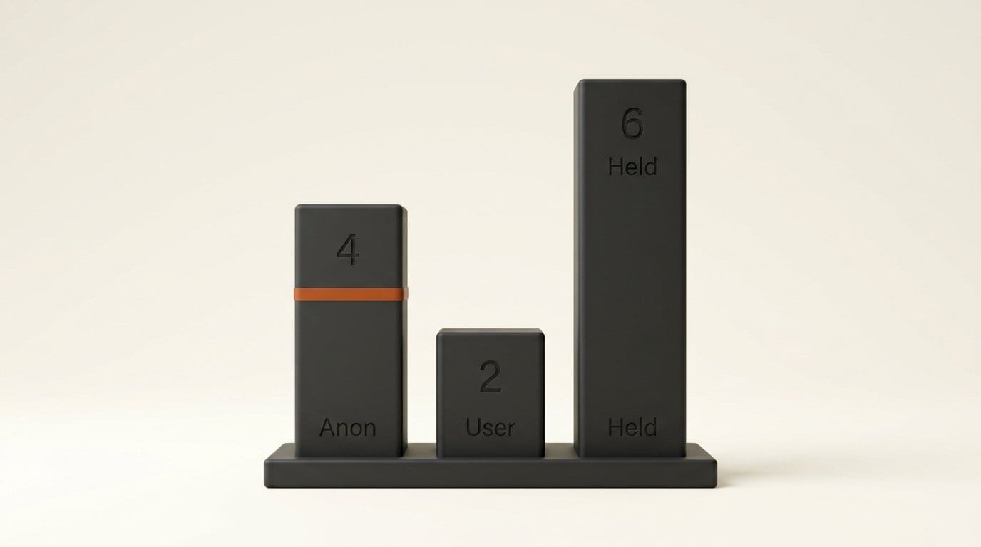 Results of 12 Supabase RLS configurations: 4 let the anon key read every row, 2 let any user overreach, 6 held