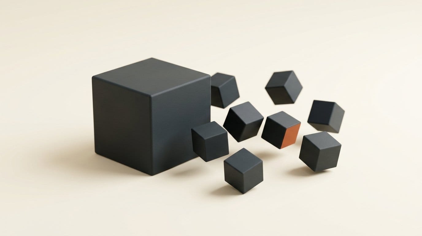 One episode block splitting into many smaller clip blocks for social repurposing