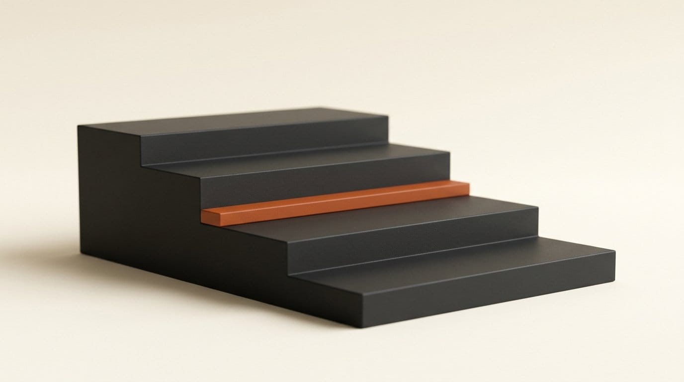 Stepped 3D platforms representing the free tier threshold and the commercial licence tier