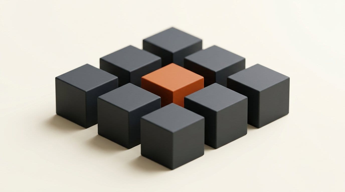 Grid of matte 3D cubes with one highlighted, representing the NVIDIA AI for Media capability bundle
