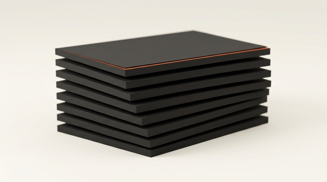 3D render of stacked page layers, representing finished exported comic pages