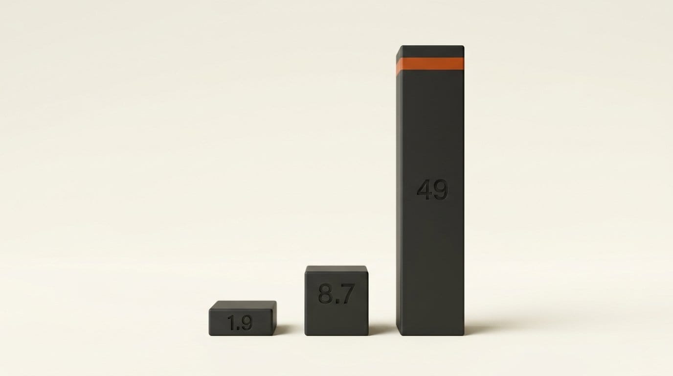 Three 3D bars showing Vidu S2 benchmark margins of 1.9%, 8.7% and 49%