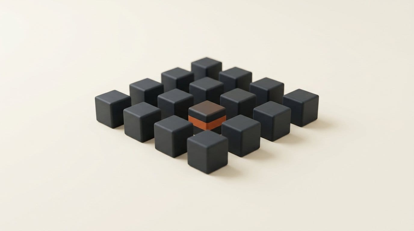 Cluster of small 3D cubes representing 18 individual on-device AI models