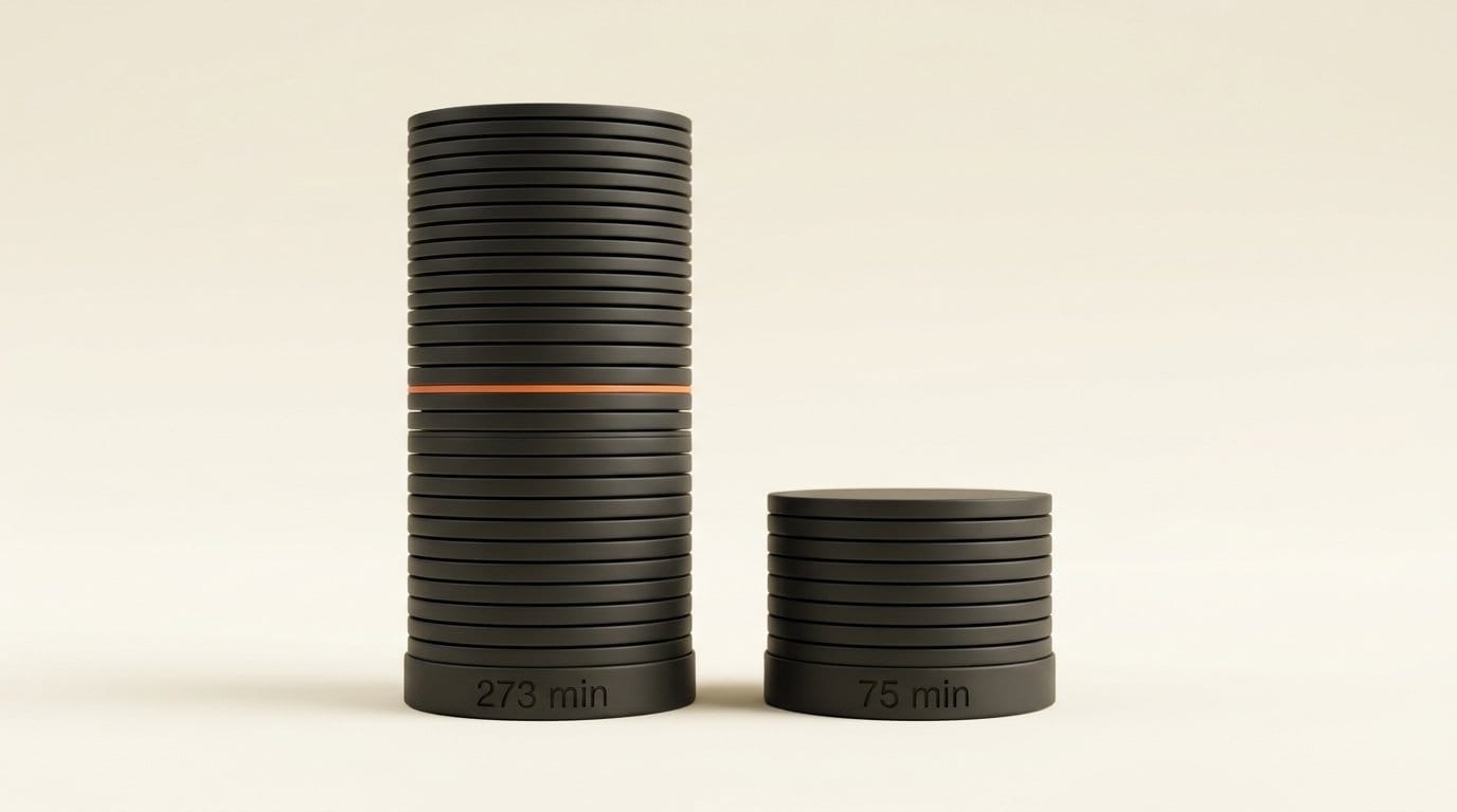 3D stacks comparing about 273 minutes of Eleven v4 with 75 minutes of Eleven v3 on the $6 Starter plan