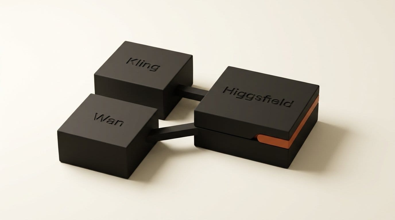 Kling and Wan each connected by a single bridge to Higgsfield, their only alternative provider