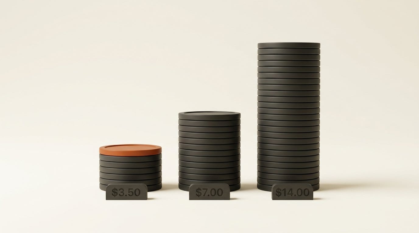 The same 25-clip batch costs $3.50 on HeyGen in October, $7.00 at November list prices and $14.00 on fal's H3 Max
