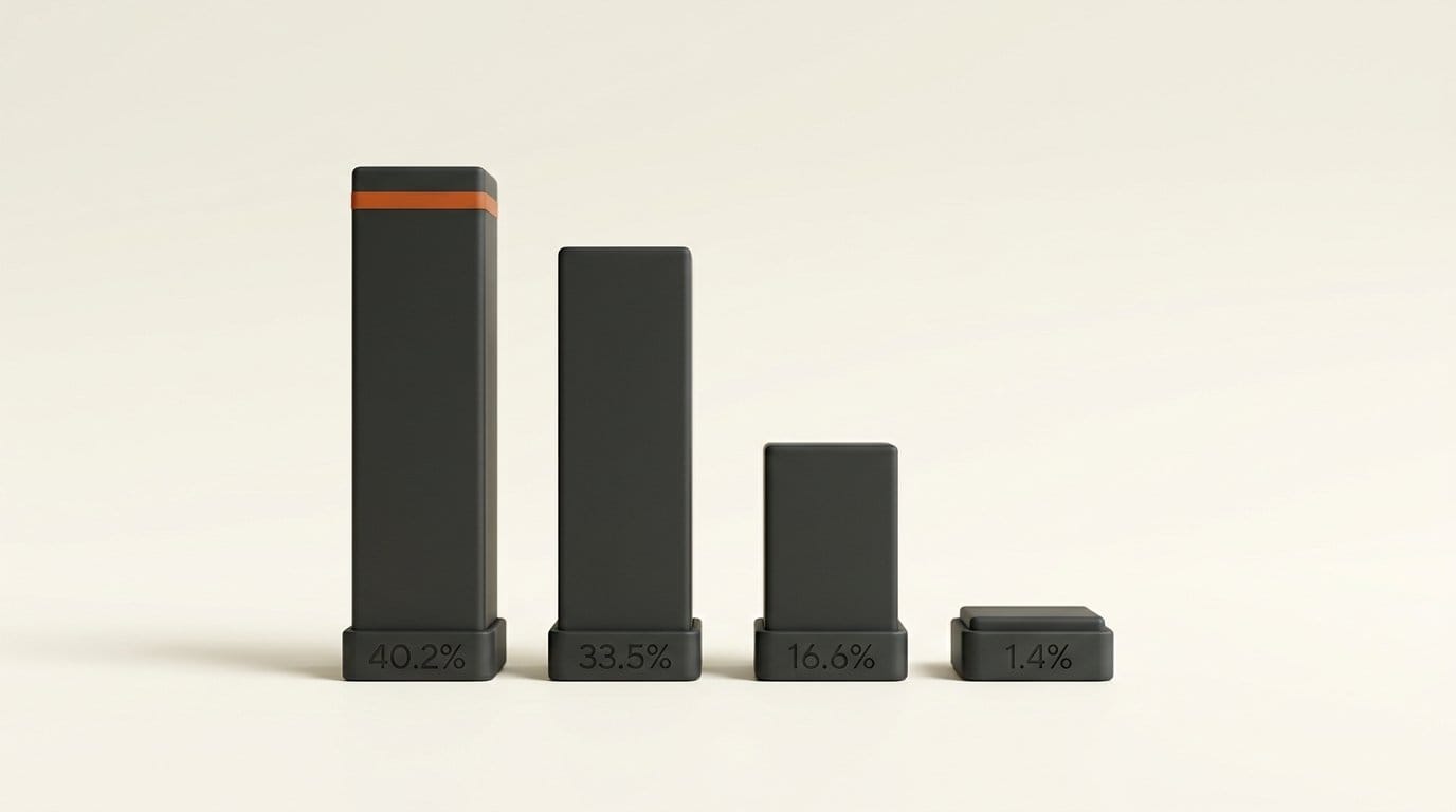 Share of new Civitai LoRAs: Anima 40.2%, Illustrious 33.5%, Krea 2 16.6%, every FLUX model combined 1.4%