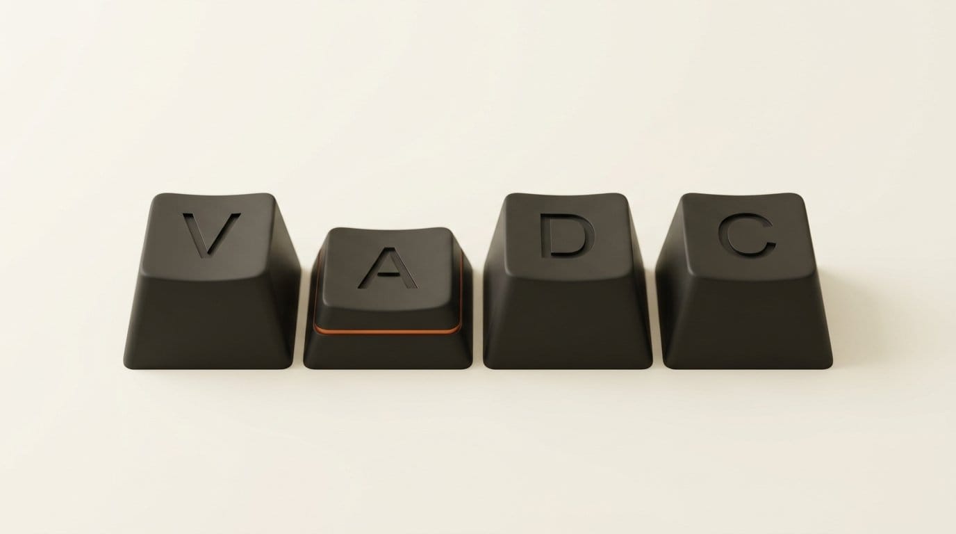 HyperFrames Studio editing shortcuts on keycaps: V to select, A to prompt, D to draw, C to comment