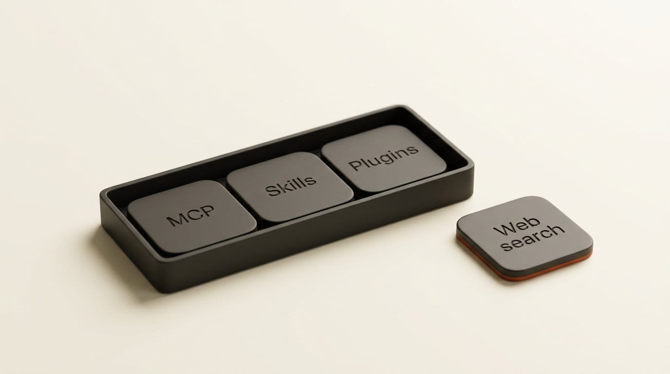 What carries over in Together Link: MCP servers, skills and plugins load; ChatGPT Desktop native web search is off