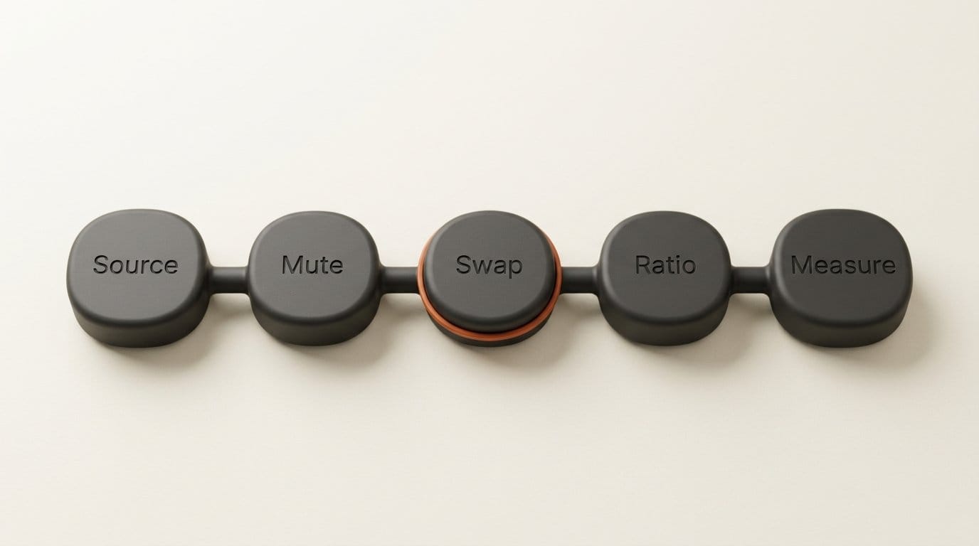Five-step originality check for YouTube Shorts: source, mute, swap, ratio, measure