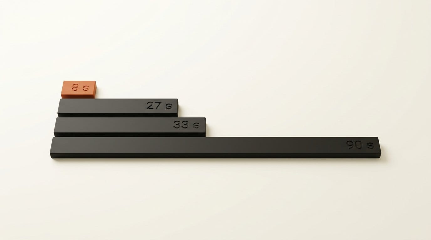 Median seconds per edit from Krea's launch post: Krea 3 8 s, Nano Banana 2 27 s, Nano Banana Pro 33 s, GPT Image 2 90 s