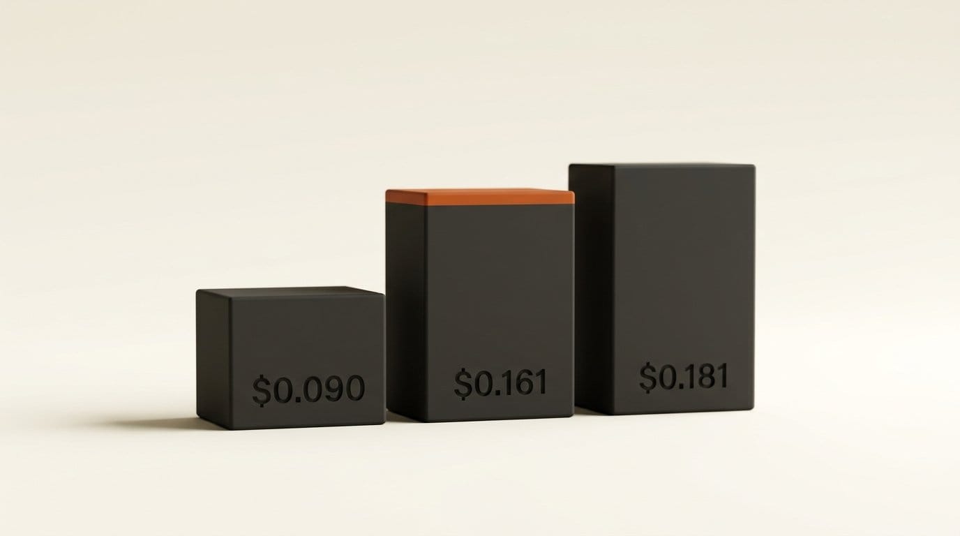 Cost of a 1,000-word script: tts-1 $0.090, gpt-realtime-2.1-mini $0.161, tts-1-hd $0.181