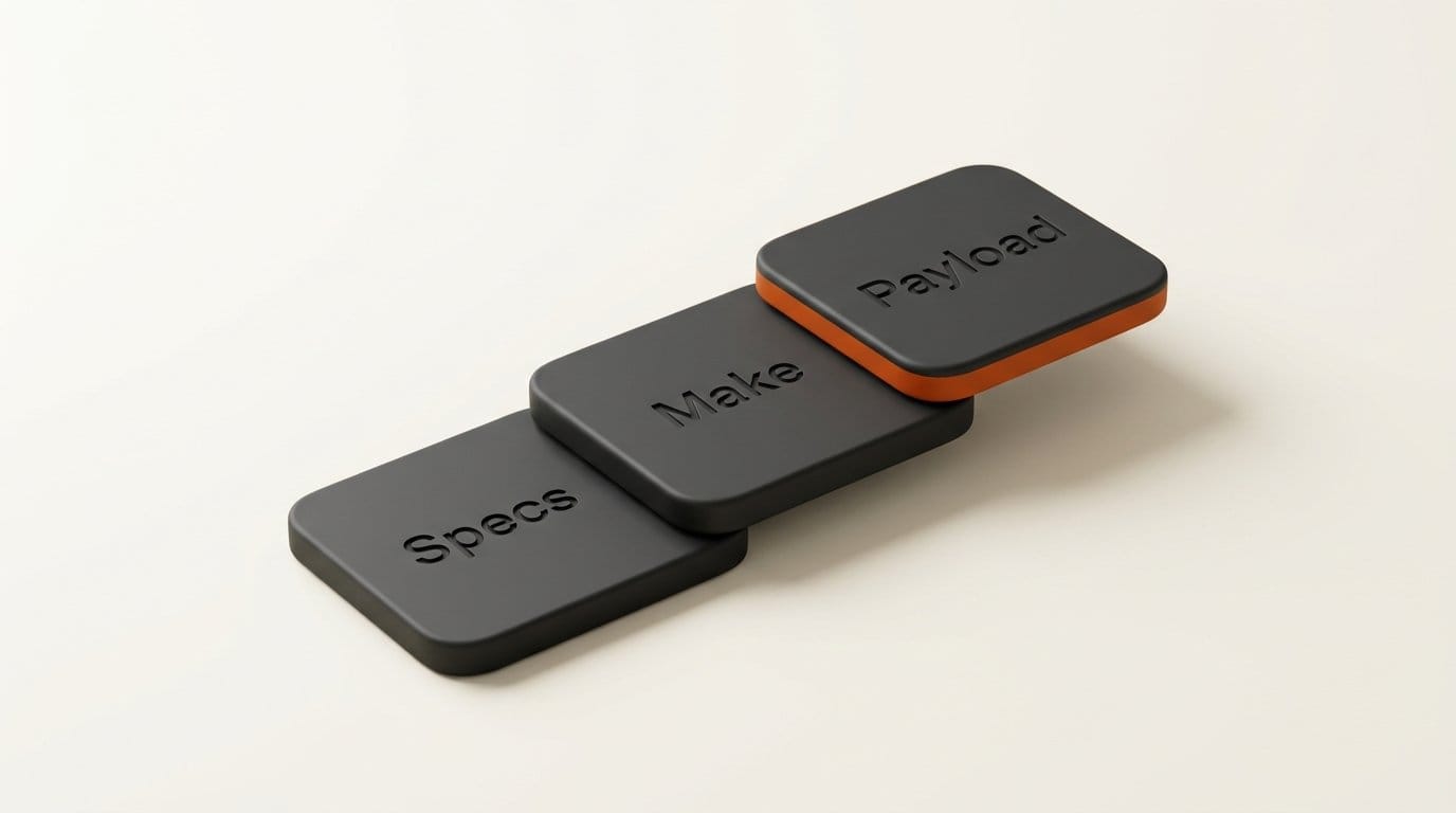 Figma Specs, Make and Payload as steps from brief to built site to managed content
