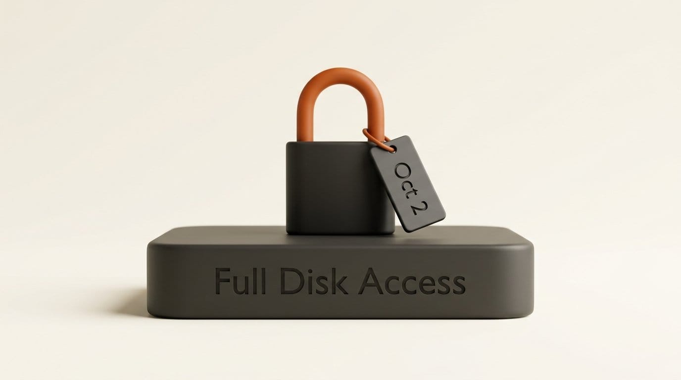 Apple's October 2 notice puts a new lock on macOS Full Disk Access