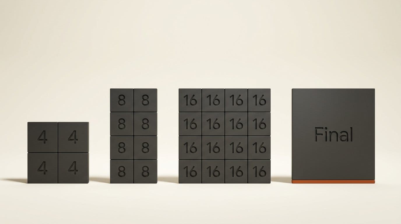 Magnific One Draft mode grids of 4, 8 or 16 directions before one Final image where the Brand Kit applies