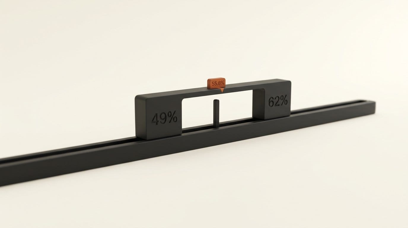 HeyGen's blind test against H3 Max: 55.8% preference with a 49% to 62% range that includes an even split