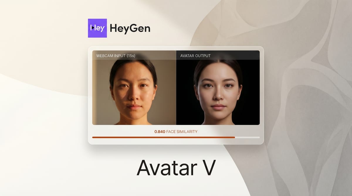 HeyGen's Avatar V Crosses the Uncanny Valley from a 15-Second Webcam Clip, Beating Google Veo 3.1