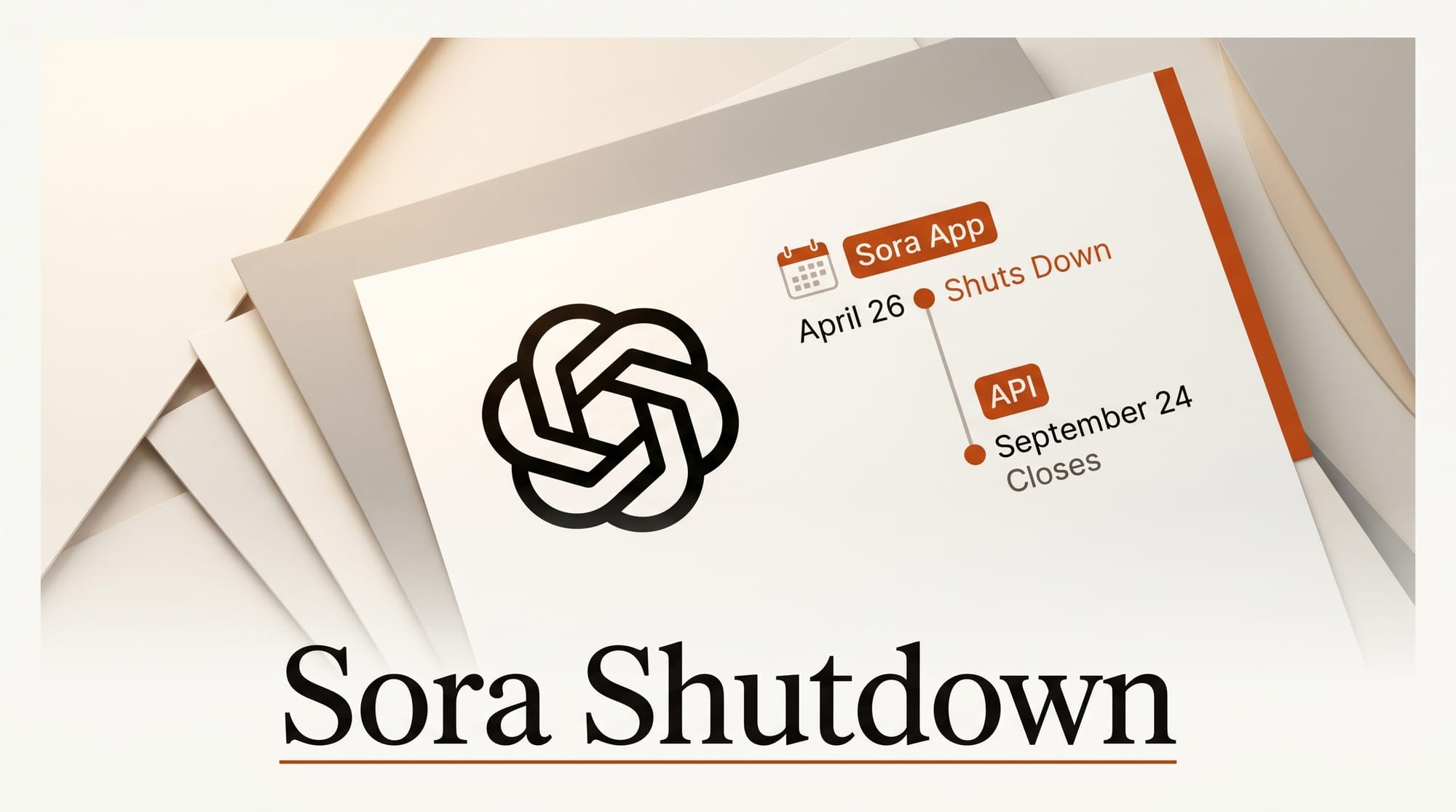 OpenAI Shuts Down Sora App, API Closes in September