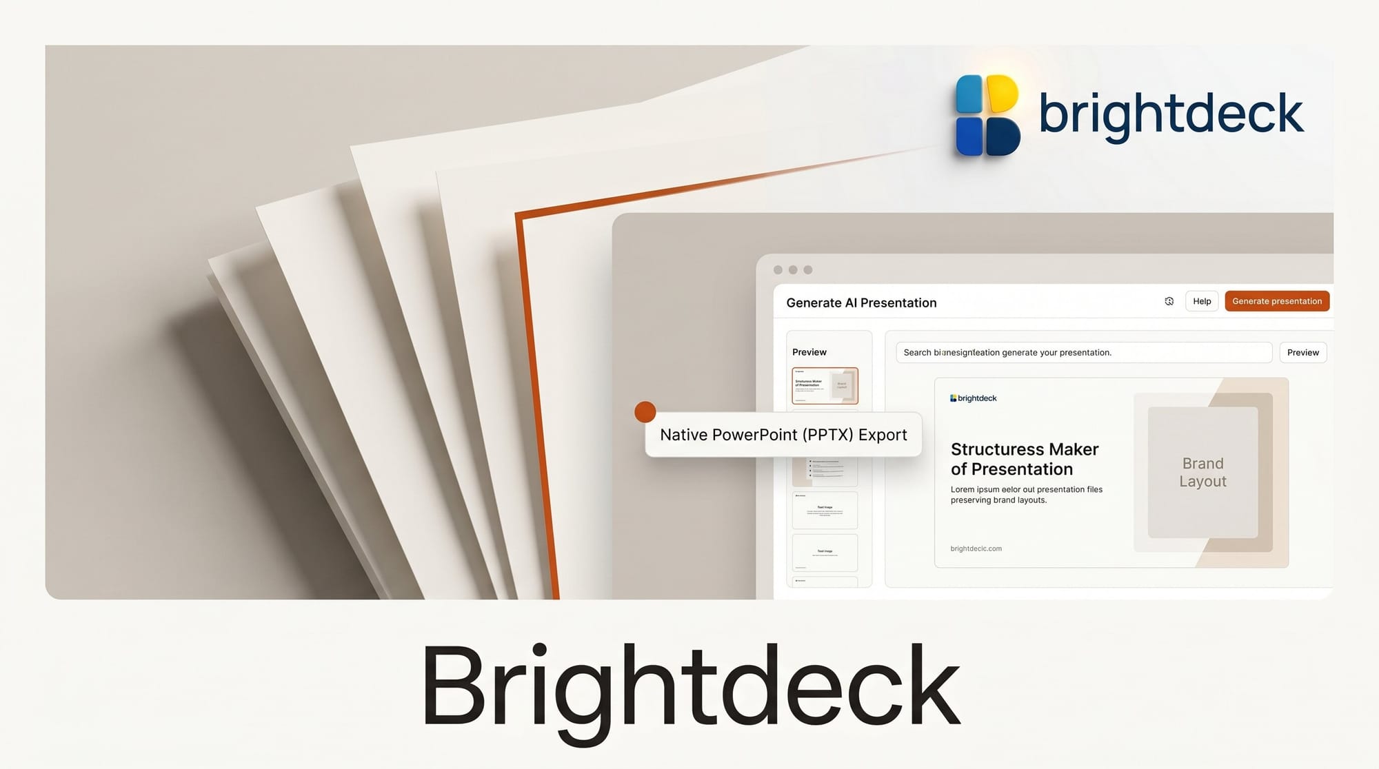 Brightdeck: AI Slide Maker That Outputs Editable PPTX
