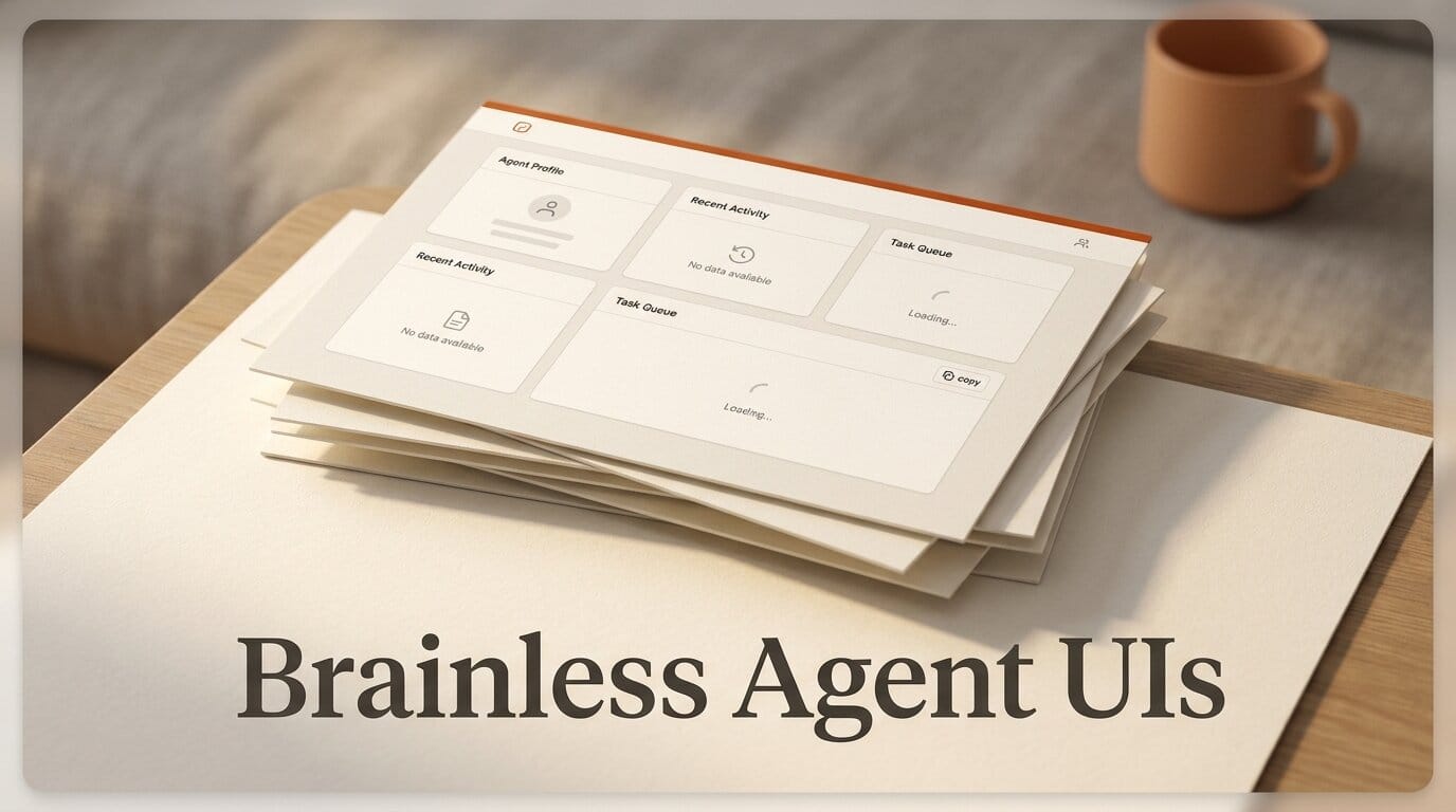 Brainless: Agent UIs as Copy-Paste Shadcn Components