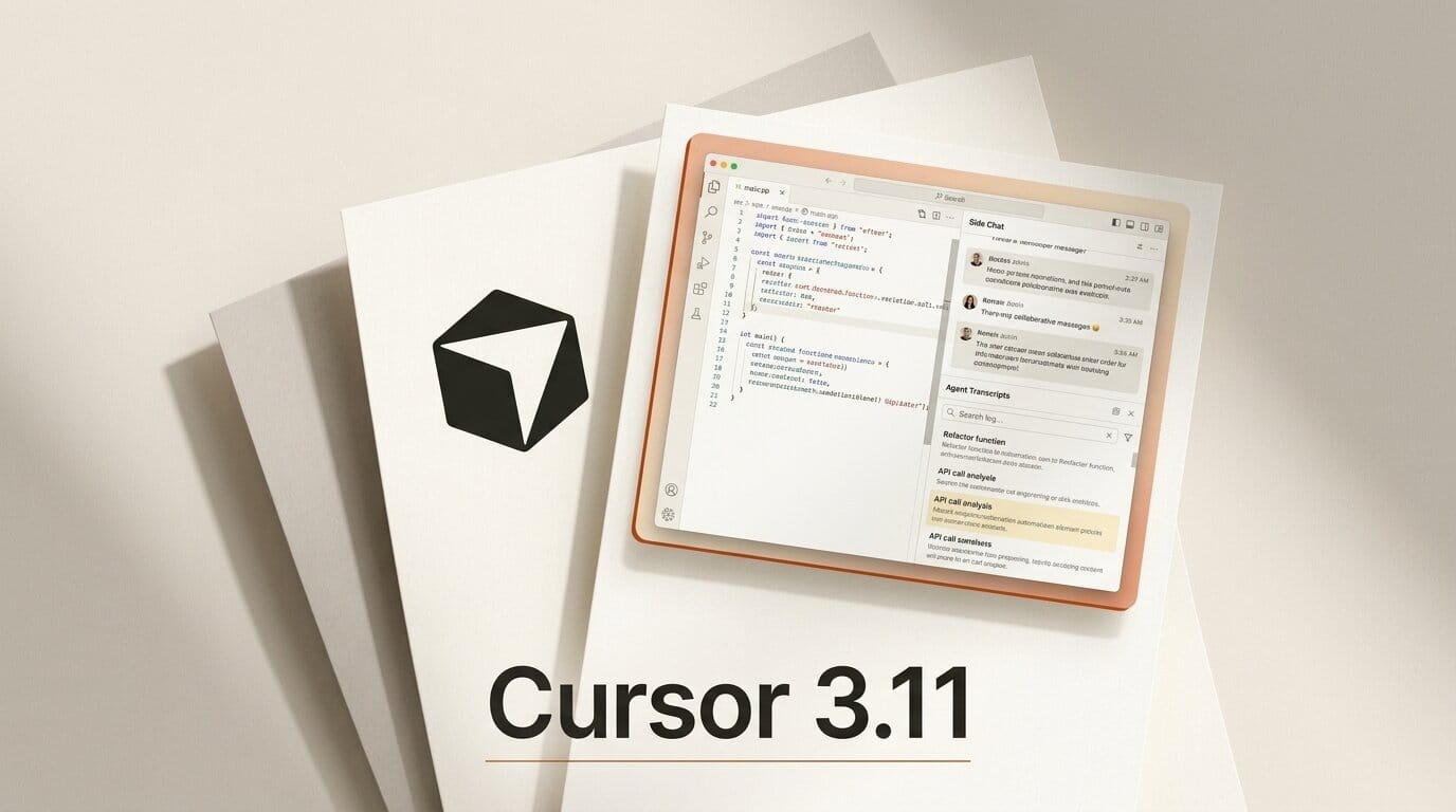 Cursor 3.11: Side Chats and Agent Transcript Search