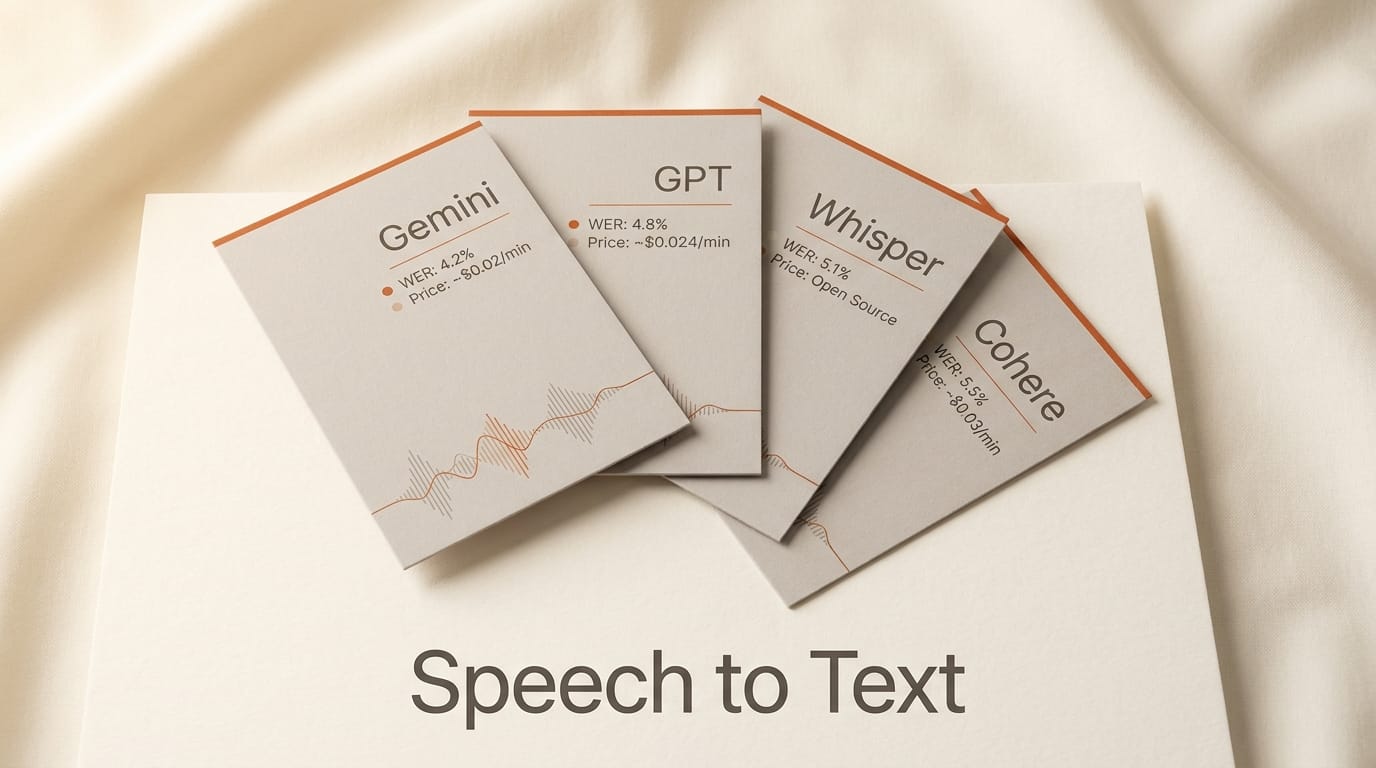 Best AI Speech-to-Text 2026: Gemini vs GPT vs Whisper