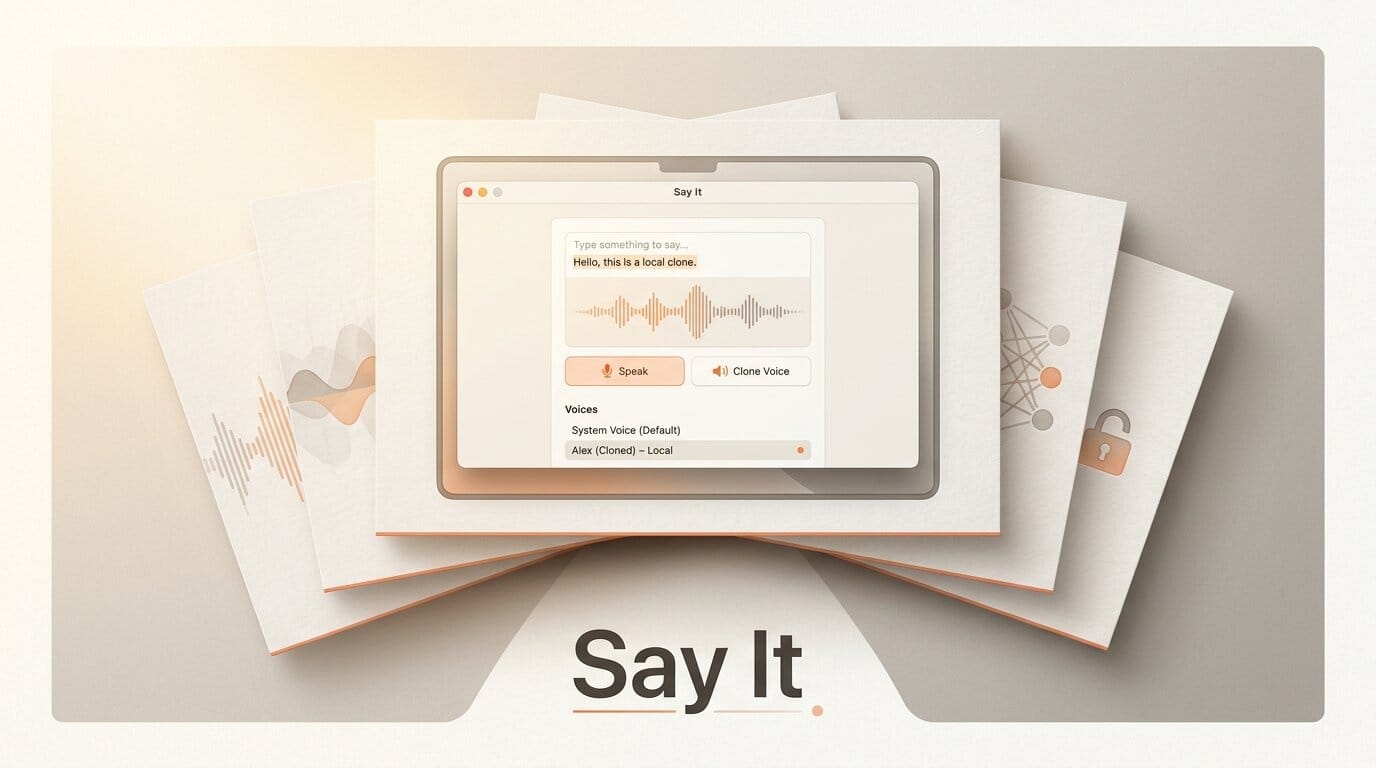 Say It: Local Text-to-Speech and Voice Cloning on Mac