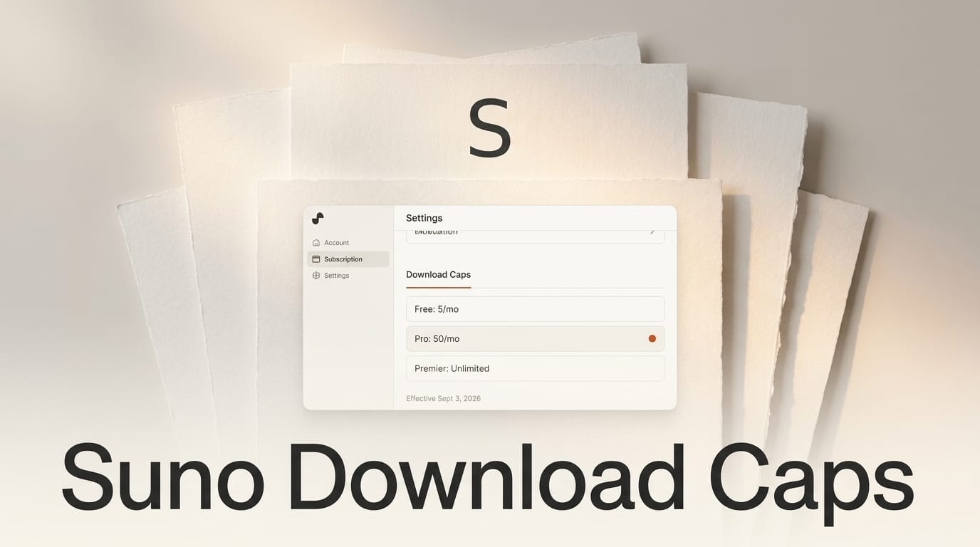 Suno Download Caps: What Every Tier Gets From Sept 3