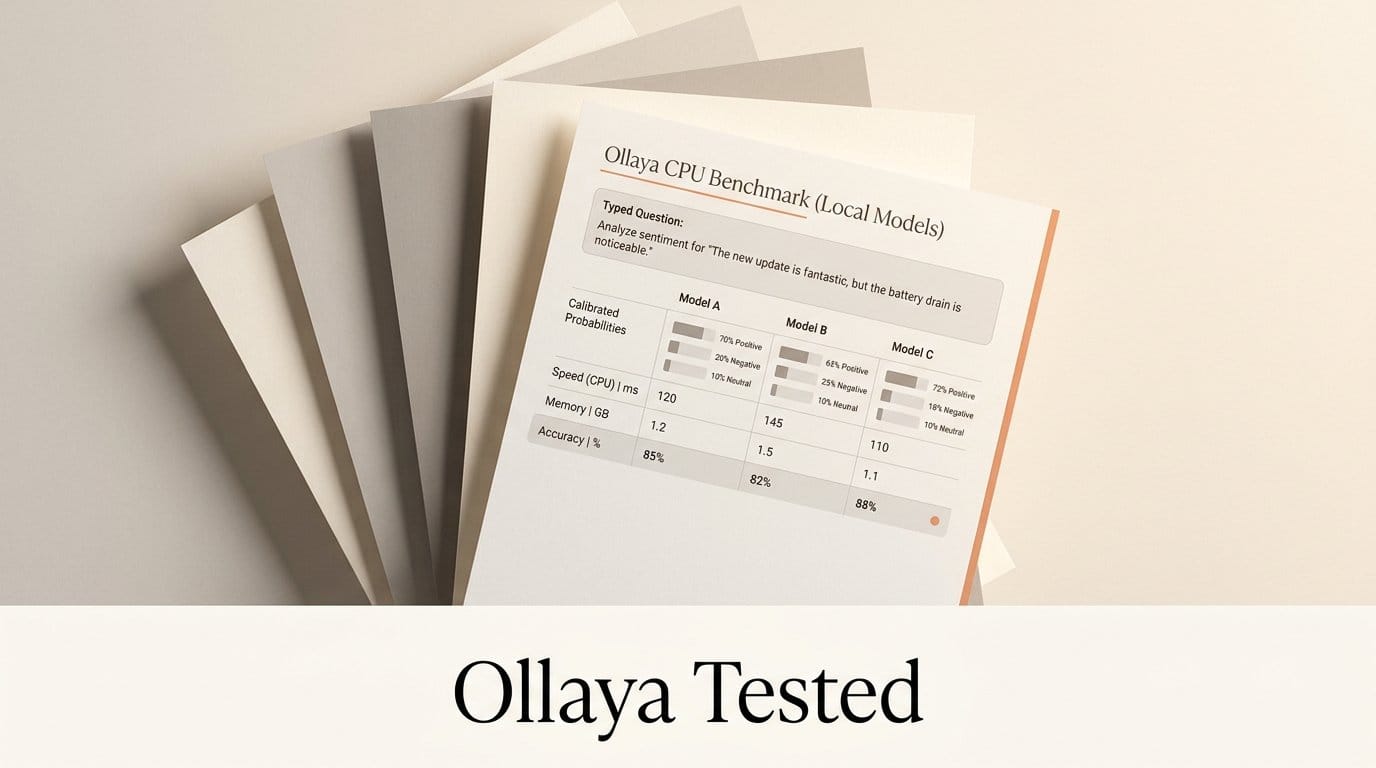 Ollaya Tested: Jev-Style Decision Models on a CPU
