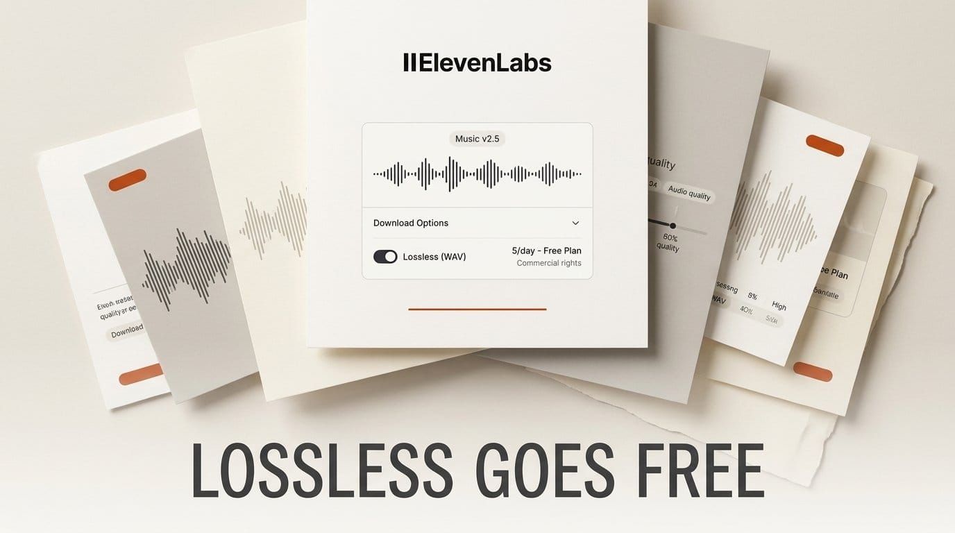 ElevenLabs Music v2.5 Makes Lossless Free on Every Plan