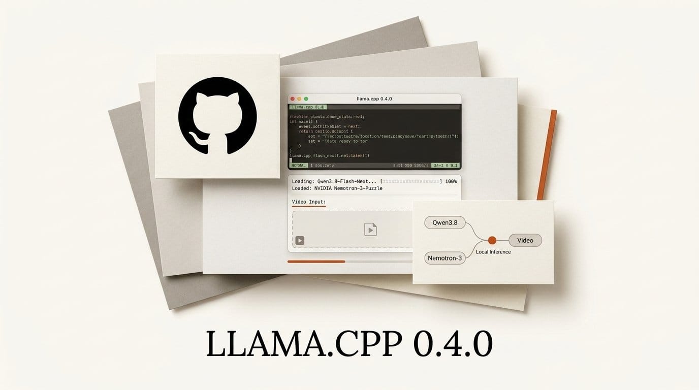 llama.cpp 0.4.0 Adds Qwen3.8-Flash-Next and Video Input