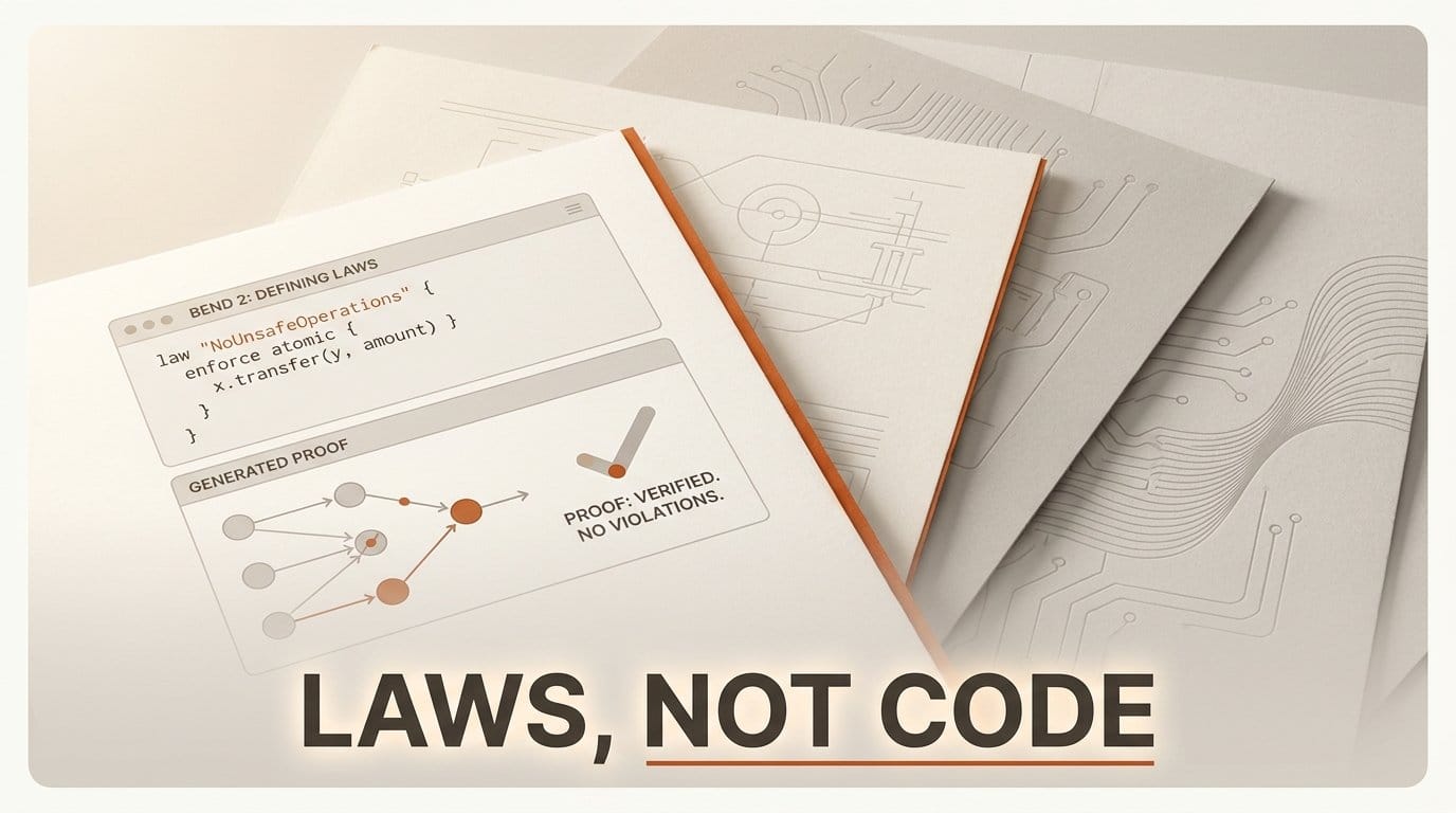 Bend 2 Blocks AI Bugs With Proof. Laws Are the Work