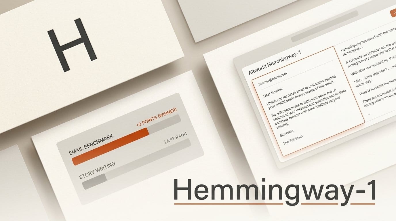 Hemmingway-1 Is an Email Model, Not a Story Model