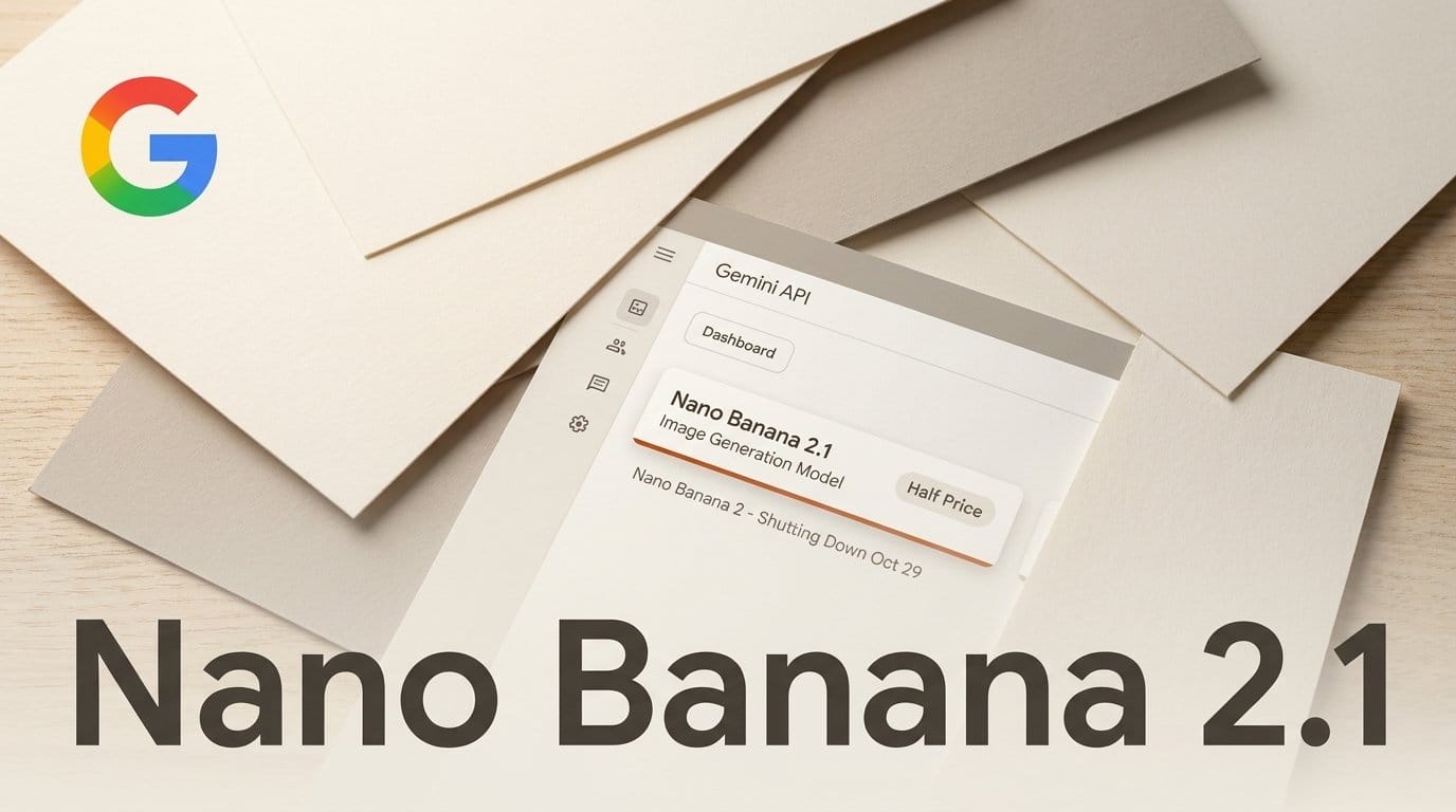 Nano Banana 2.1 Halves Prices; Nano Banana 2 Ends Oct 29
