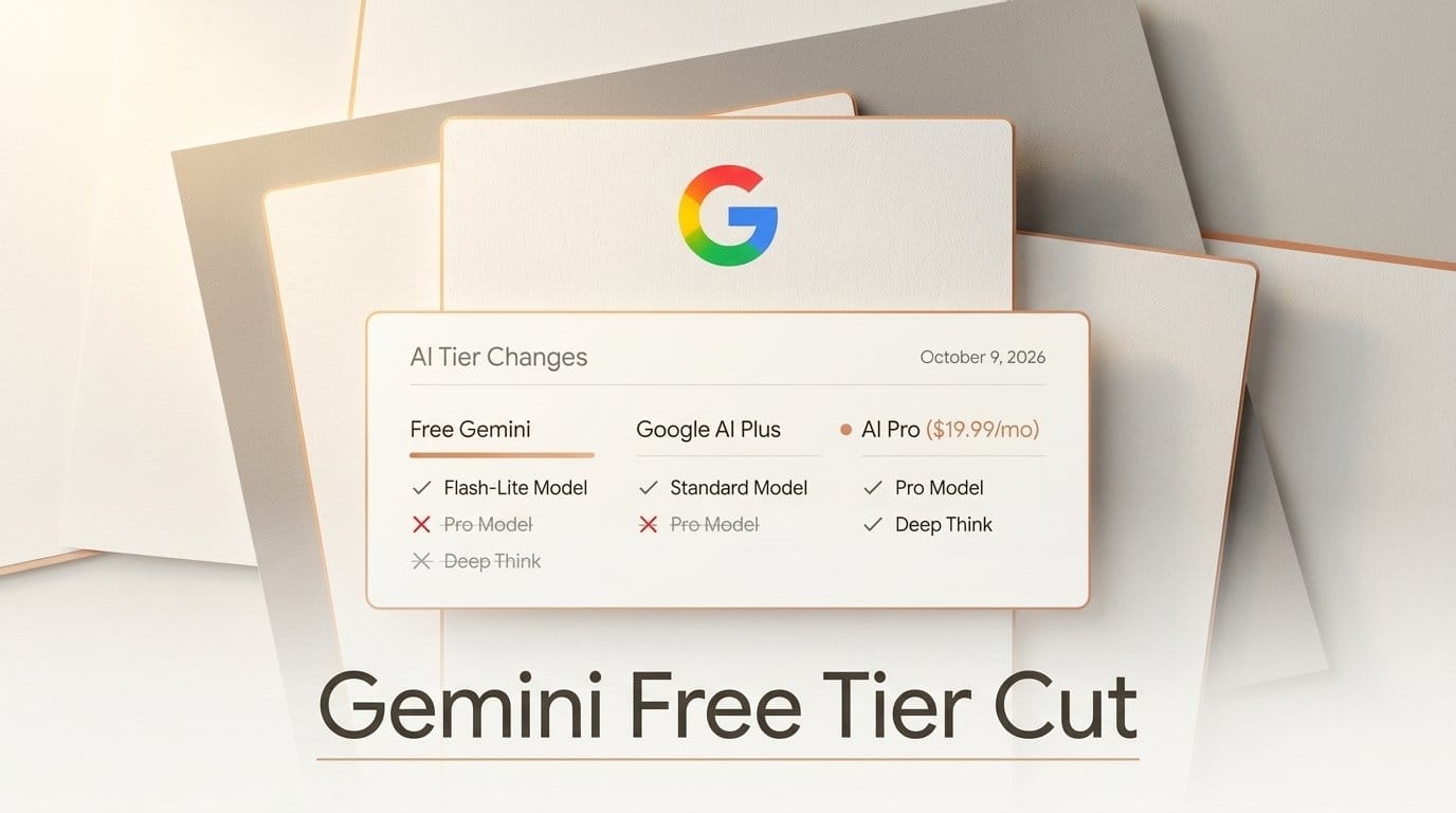Gemini Free Tier Goes Flash-Lite Only on October 9