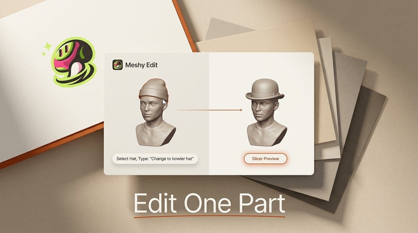 Meshy Edit: Fix One Part of a 3D Model With a Prompt