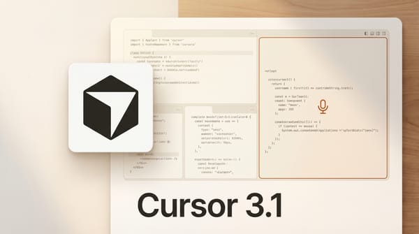 Cursor 3.1 Adds Tiled Multi-Agent Layout and Voice Input